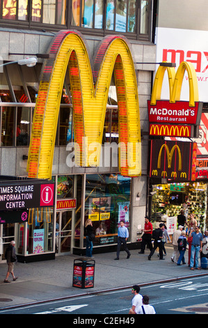 MacDonald's fast food restaurant on Times Square, Manhattan, New York City, USA Stock Photo
