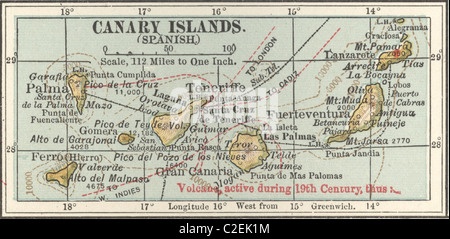 Map of the Canary Islands Stock Photo