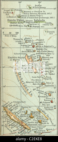 Map of islands in the South Pacific Stock Photo