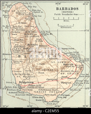 Map of Barbados Stock Photo
