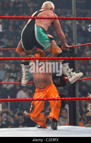 Rey Mysterio and Finlay WWE presents Cyber Sunday Live at Verizon Center - Rey Mysterio vs Finlay Washington DC, USA - 28.10.07 Stock Photo