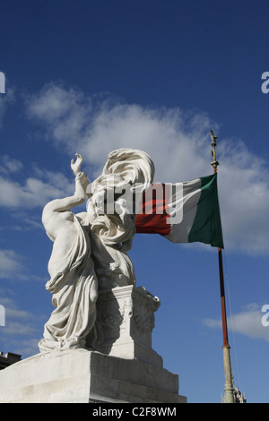 statue on the re king vittorio emanuele vittoriano altare della patria monument, rome,italy Stock Photo