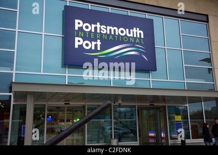 International ferry port terminal Portsmouth Hampshire England Stock Photo