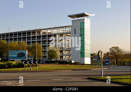 Multi-storey car park, Birmingham Airport, UK Stock Photo