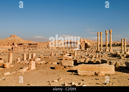 Triumph Arch 2 Cent Palmyra Roman Syria Syrian ( ISIS militants have destroyed the iconic Arch of Triumph in Palmyra ) Stock Photo