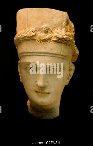 Head man carrying the priests cylindrical Coiffeure 2 Cent Palmyra  Syria Syrian Museum Stock Photo