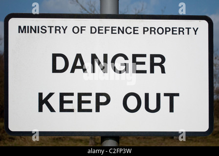A Ministry of Defence 'Danger Keep Out' sign