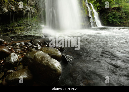 Sgwd Yr Pannwr falls in the Brecon Beacons, Wales Stock Photo