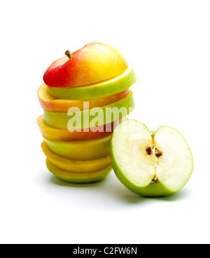 A picture of mixed apples and green apple Stock Photo
