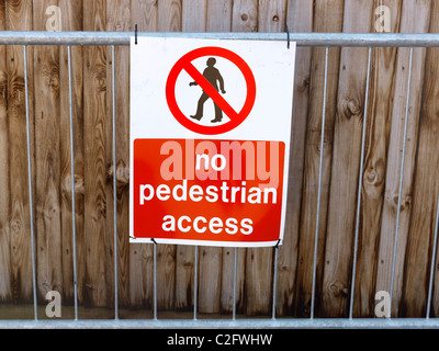 No Pedestrian Access Sign In Lower Case Type Stock Photo