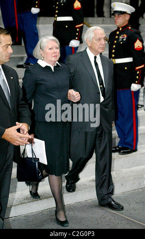 Anthony Marshall and guest The funeral of Brooke Astor at St. Thomas Church in Manhattan. The philanthropist and high-society Stock Photo