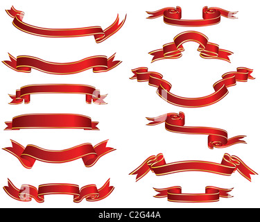 Set of different vector ribbons on white background Stock Photo - Alamy