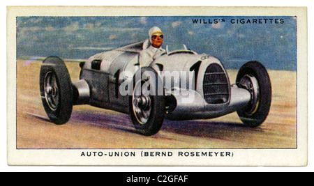 Bernd Rosemeyer's Auto-Union German rear-engined car which won the International Grand Prix at Donnington Park in 1937 Stock Photo