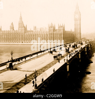 Westminster Bridge and the House of Parliament, London, England Stock Photo