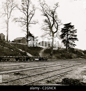 City Point, Virginia. Military railroad Stock Photo