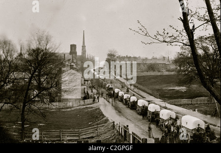 Petersburg, Va. The first Federal wagon train entering the town Stock Photo