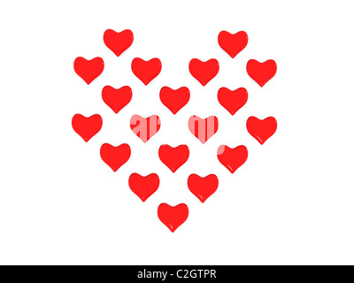 single red heart isolated on white. 3d Stock Photo