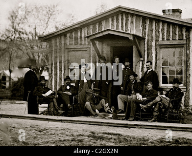 City Point, Va. Members of Gen. Ulysses S. Grant's staff Stock Photo