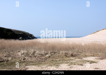 HOLLYWELL BAY. CORNWALL UK. Stock Photo