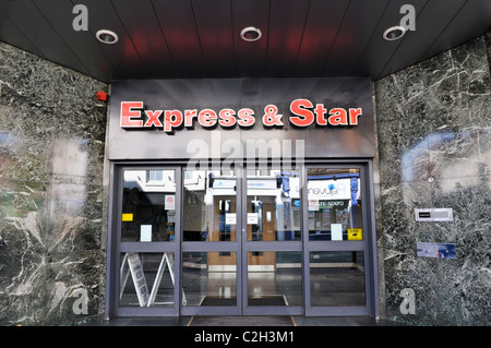 Entrance to the Express & Star newspaper offices in Queen Street, Wolverhampton Stock Photo