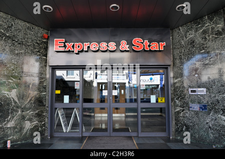 Entrance to the Express & Star newspaper offices in Queen Street, Wolverhampton Stock Photo