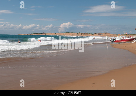 Corfu, Greece. October. the beach at Issos and Agios Georgios, known as Saint George South. Sand dunes Stock Photo