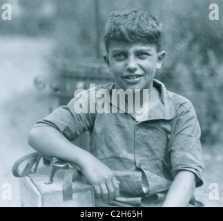 Mike, ten year old shiner, Newark, N.J. August 1, 1924. Location: Newark, New Jersey. Stock Photo