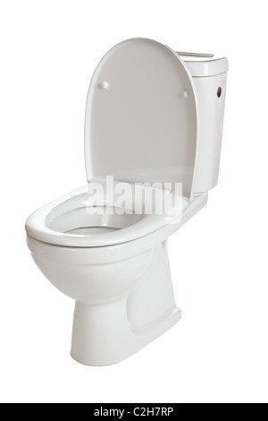 white ceramic toilet on white background