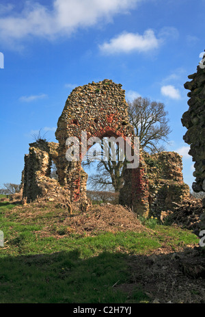 The Chancel arch in the ruined Church of St Saviour at Surlingham, Norfolk, England, United Kingdom. Stock Photo