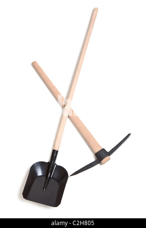 pickaxe and shovel on white background Stock Photo
