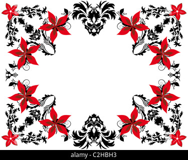 Abstract floral vector frame backgrounds in Victorian style Stock Photo