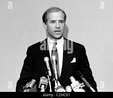 US Senator from Delaware, Joseph Biden campaigns for Democratic Presidential nomination in 1987 Stock Photo