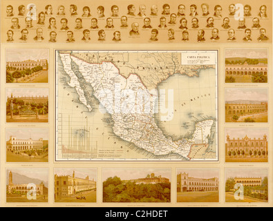 Political Map of Mexico Stock Photo