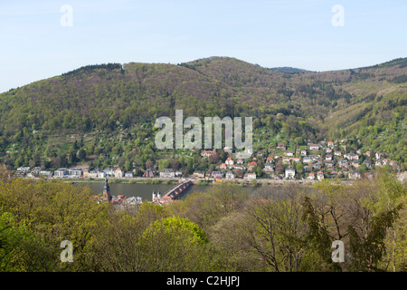 panoramic view of Heidelberg, Baden-Wuerttemberg, Germany Stock Photo