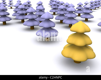 abstract christmas tree. 3D firtree Stock Photo