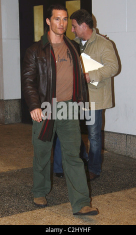 Matthew McConaughey outside MTV TRL Studios in Times Square New York City, USA - 05.02.08 Ray Filmano / Stock Photo