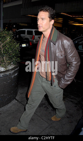 Matthew McConaughey outside MTV TRL Studios in Times Square New York City, USA - 05.02.08 Patricia Schlein/ Stock Photo