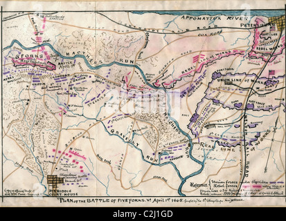 Battle of Five Forks, Va., April 1st 1865 : fought by 5th Army corps General Warren. Stock Photo