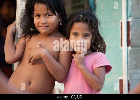 Kiritimati, Kiribati, Christmas Island, portrait of young island girls Stock Photo