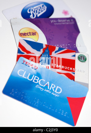 UK shopper's retail loyalty & reward cards, London Stock Photo