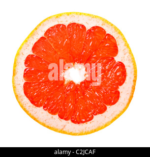 fresh grapefruit slice isolated on white background Stock Photo