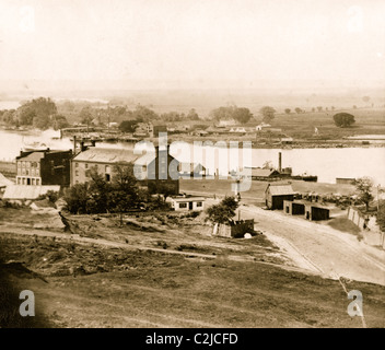 Views in Richmond, Virginia - view of Rocketts [Landing] and south side of James River from Libby Hill Stock Photo