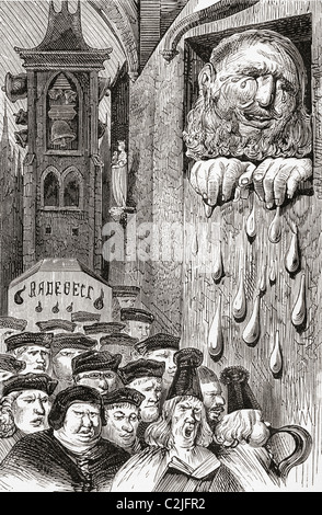 After a Gustave Dore illustration to a Rabelais story. Stock Photo