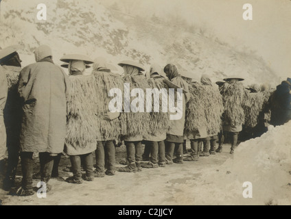 Japanese coolies in winter costume Stock Photo