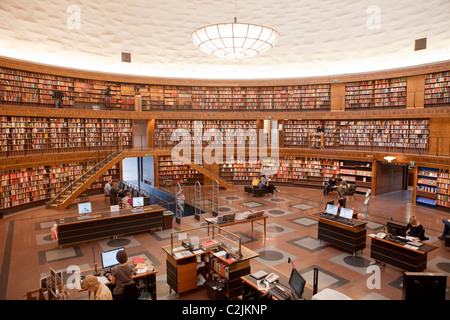 Sweden, Stockholm - Interior of Stockholm City Library Stock Photo