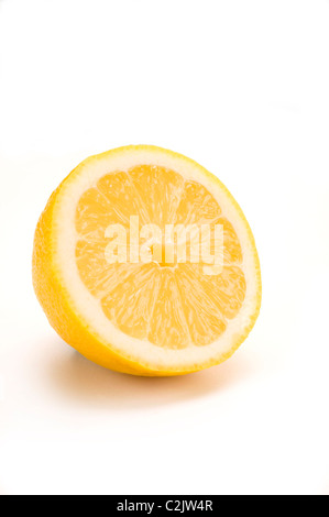 Sliced lemon on white Stock Photo