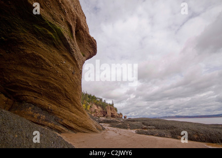 Unique view of Hopewell Rocks, Bay of Fundy, New Brunswick, Canada Stock Photo