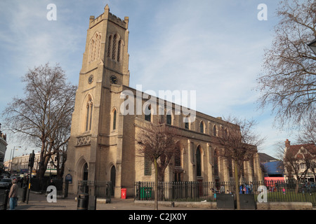 The Anglican St John's Fulham church, (built 1828) just off Fulham Broadway, West London, UK. Stock Photo