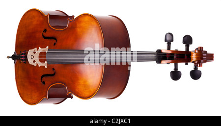 beautiful wooden cello isolated on white background Stock Photo