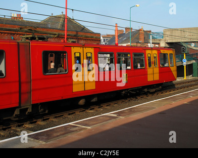 Tyne and Wear metro at West Jesmond station, Newcastle, England Stock Photo